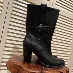 SEYCHELLES Women's Black Leather Boots Size 7 1/2"